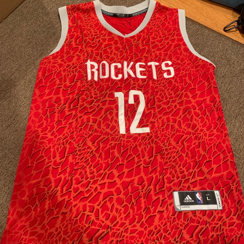 RARE Adidas NBA Men’s Red Houston Rockets #12 Dwight Howard Jersey Size CAMO